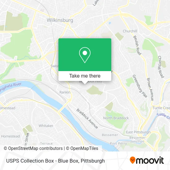 USPS Collection Box - Blue Box map