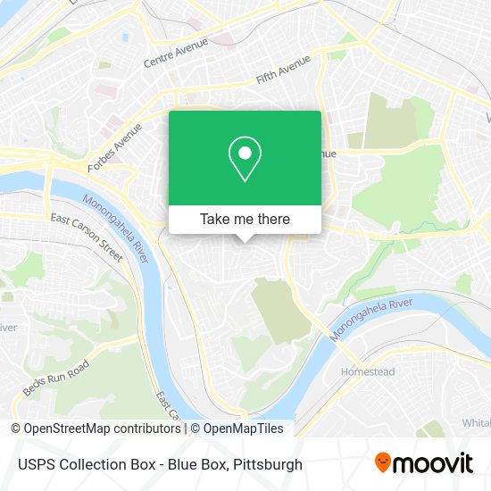 USPS Collection Box - Blue Box map