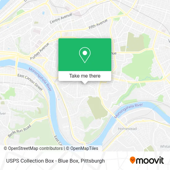 USPS Collection Box - Blue Box map