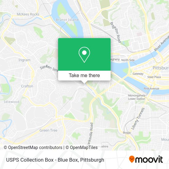 Mapa de USPS Collection Box - Blue Box