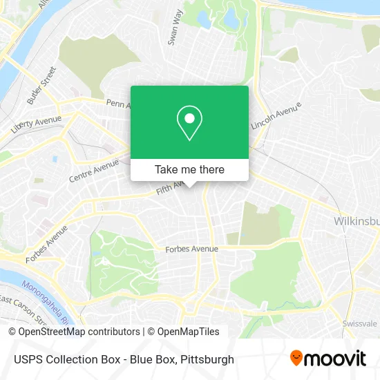USPS Collection Box - Blue Box map