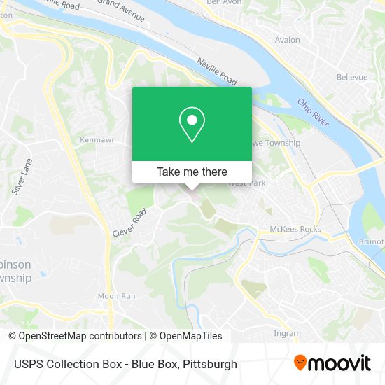 Mapa de USPS Collection Box - Blue Box