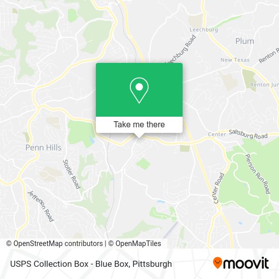 Mapa de USPS Collection Box - Blue Box