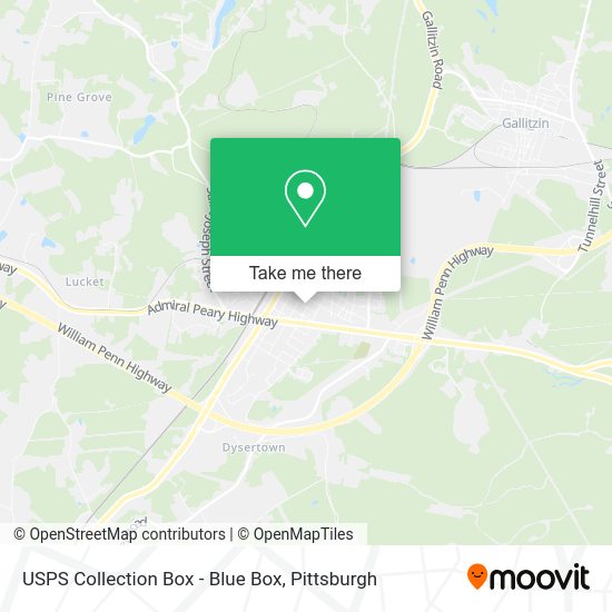 USPS Collection Box - Blue Box map