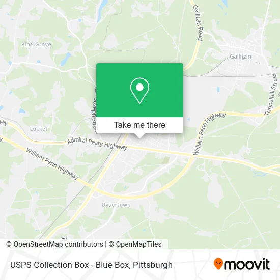 USPS Collection Box - Blue Box map