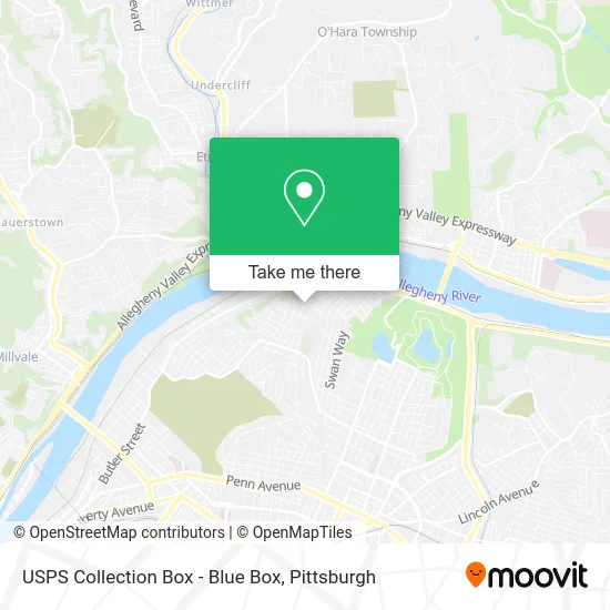 USPS Collection Box - Blue Box map