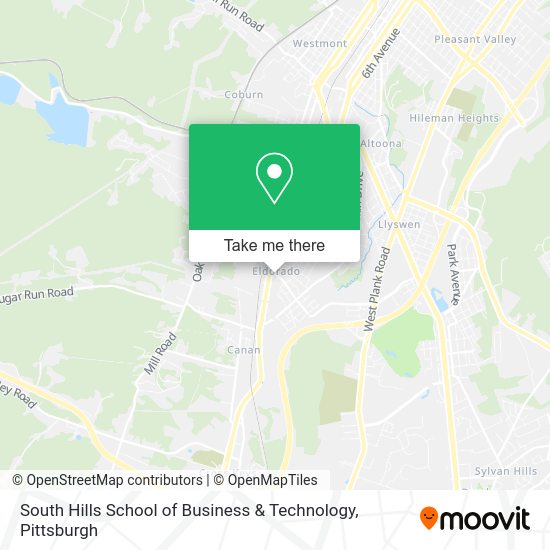 Mapa de South Hills School of Business & Technology
