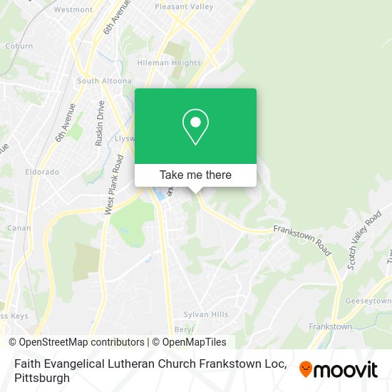 Mapa de Faith Evangelical Lutheran Church Frankstown Loc