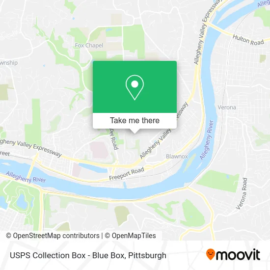 USPS Collection Box - Blue Box map