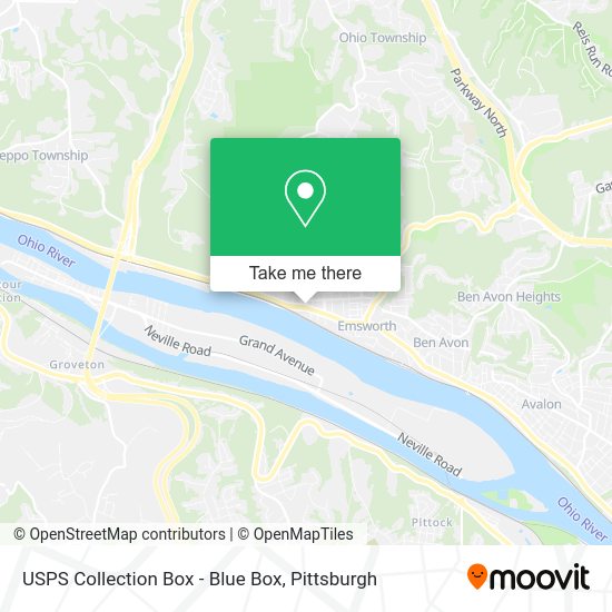 Mapa de USPS Collection Box - Blue Box