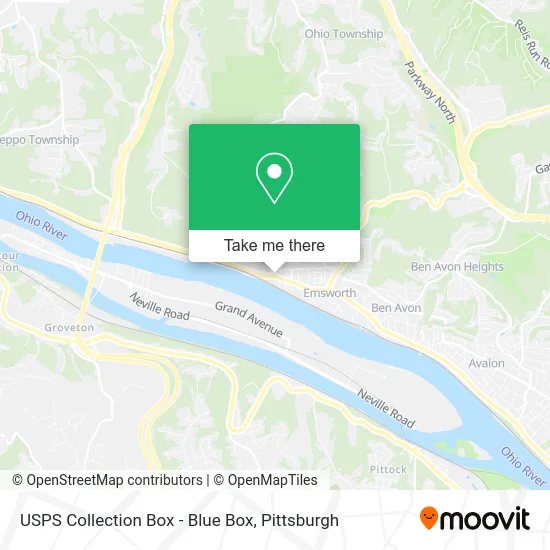 Mapa de USPS Collection Box - Blue Box