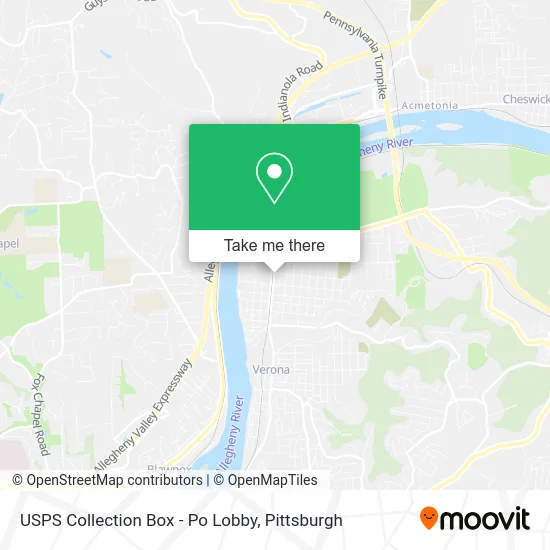 Mapa de USPS Collection Box - Po Lobby