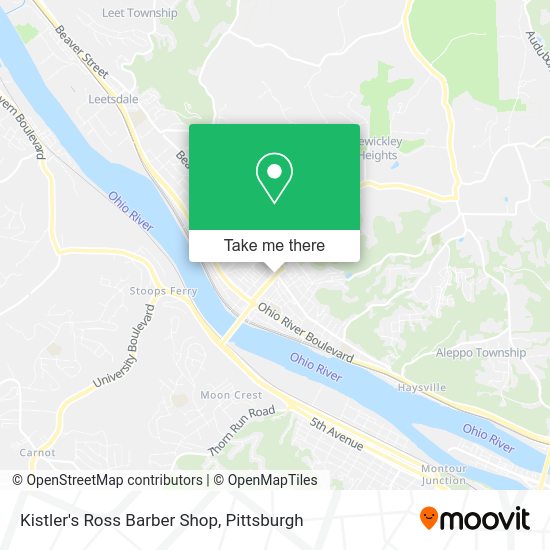 Kistler's Ross Barber Shop map