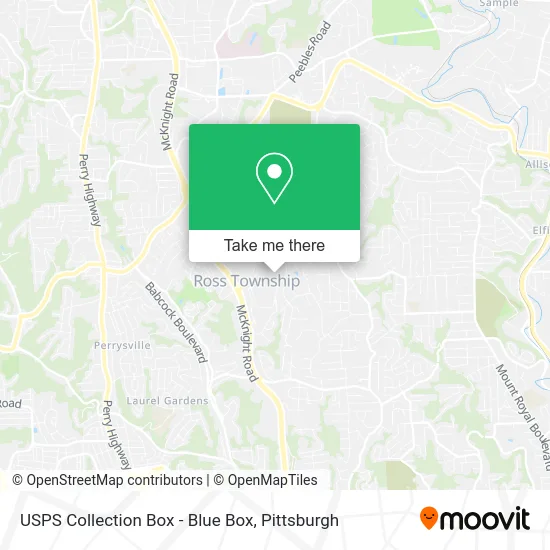 USPS Collection Box - Blue Box map