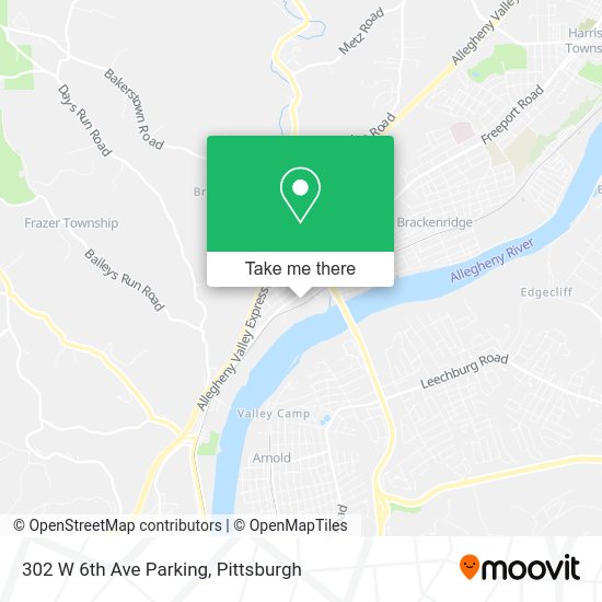 Mapa de 302 W 6th Ave Parking