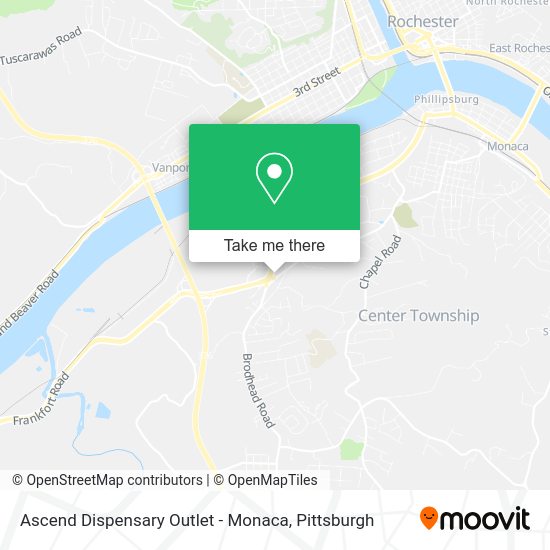 Ascend Dispensary Outlet - Monaca map