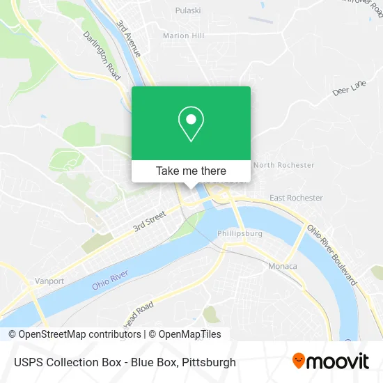 USPS Collection Box - Blue Box map