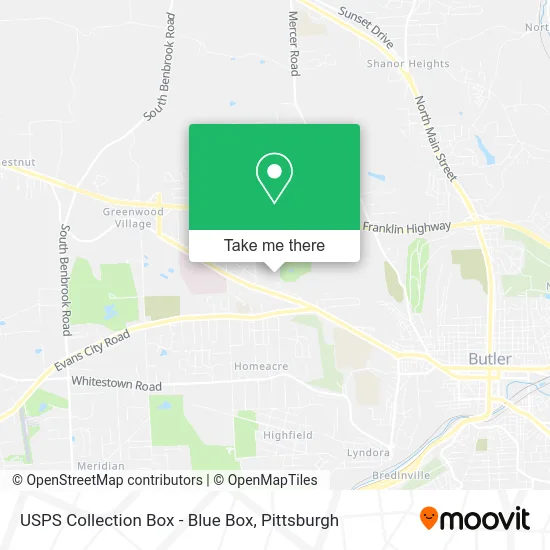 USPS Collection Box - Blue Box map