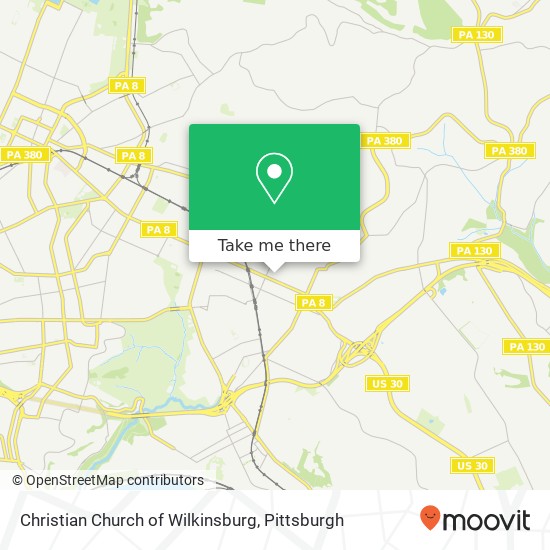 Christian Church of Wilkinsburg map