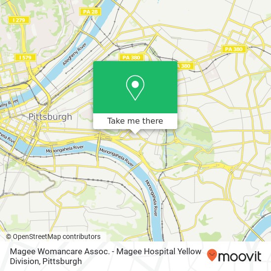 Magee Womancare Assoc. - Magee Hospital Yellow Division map