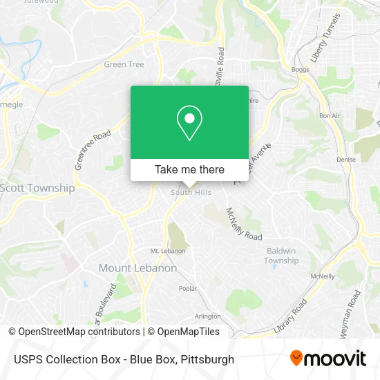USPS Collection Box - Blue Box map