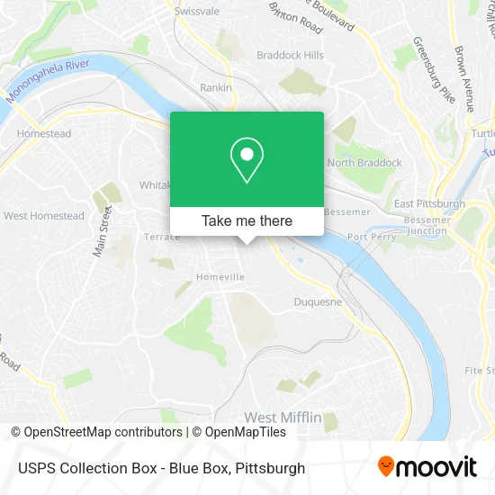 USPS Collection Box - Blue Box map