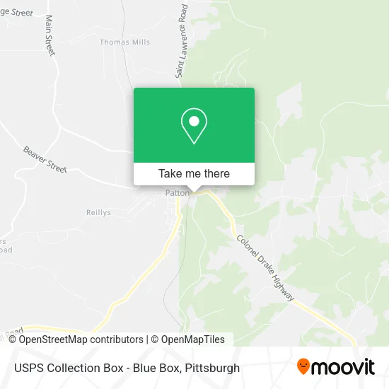 USPS Collection Box - Blue Box map