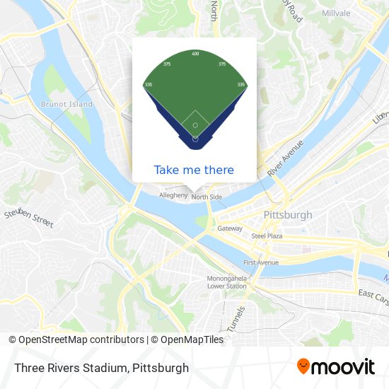 Mapa de Three Rivers Stadium