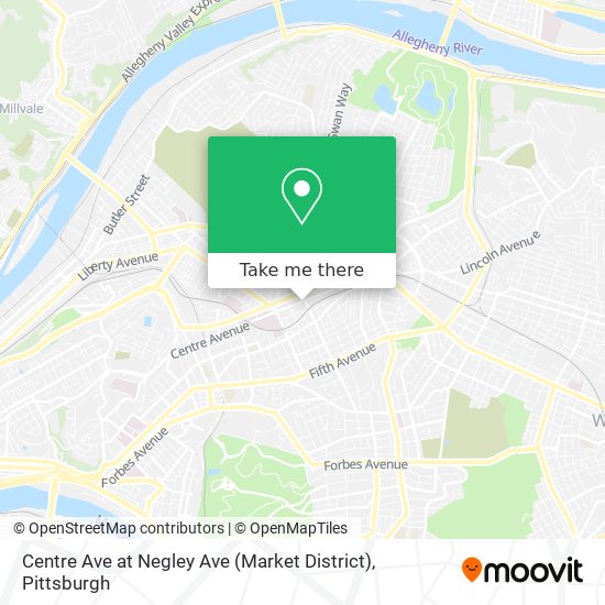 Mapa de Centre Ave at Negley Ave (Market District)