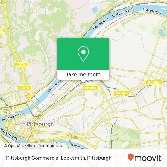 Pittsburgh Commercial Locksmith map
