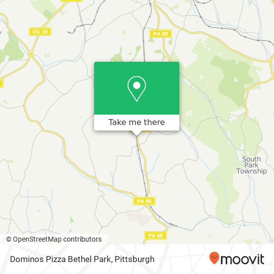 Dominos Pizza Bethel Park map