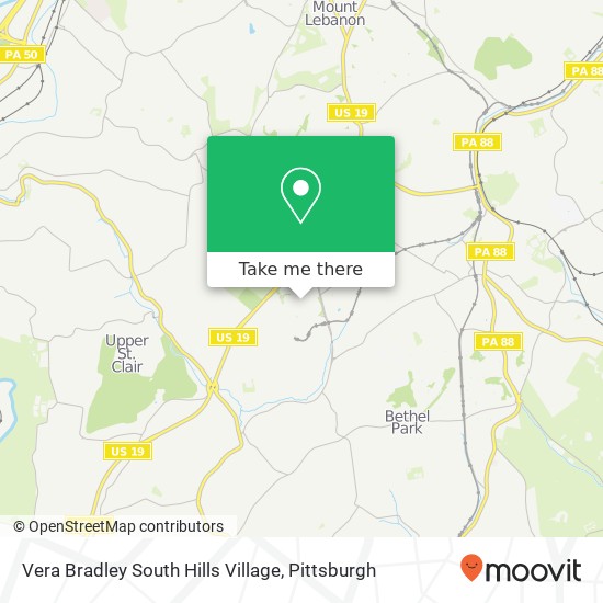 Vera Bradley South Hills Village map