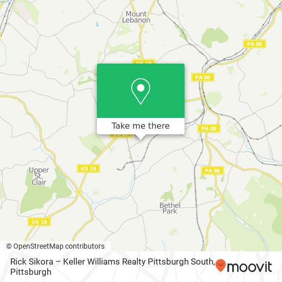 Mapa de Rick Sikora – Keller Williams Realty Pittsburgh South