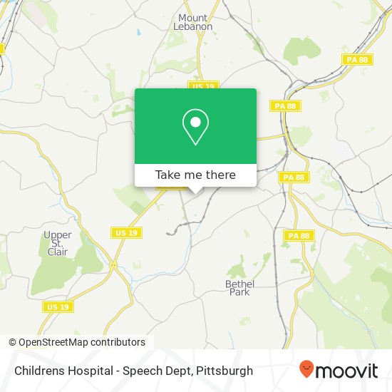 Childrens Hospital - Speech Dept map
