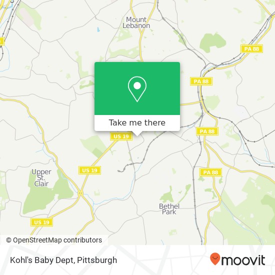 Kohl's Baby Dept map