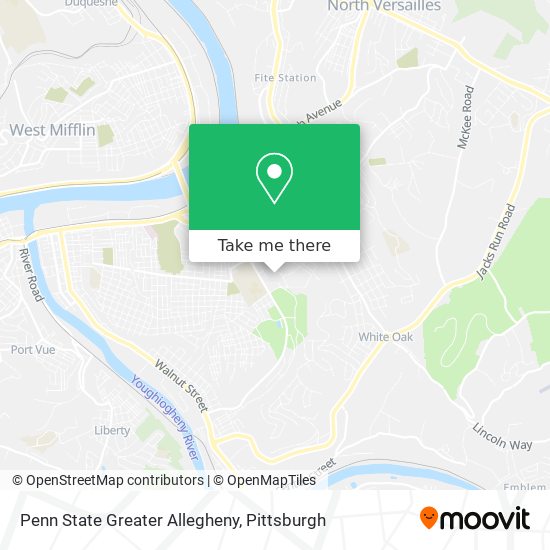 Penn State Greater Allegheny map