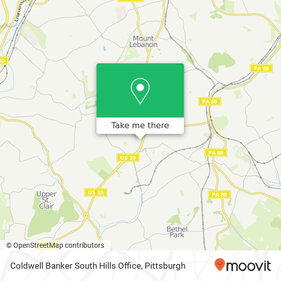 Mapa de Coldwell Banker South Hills Office