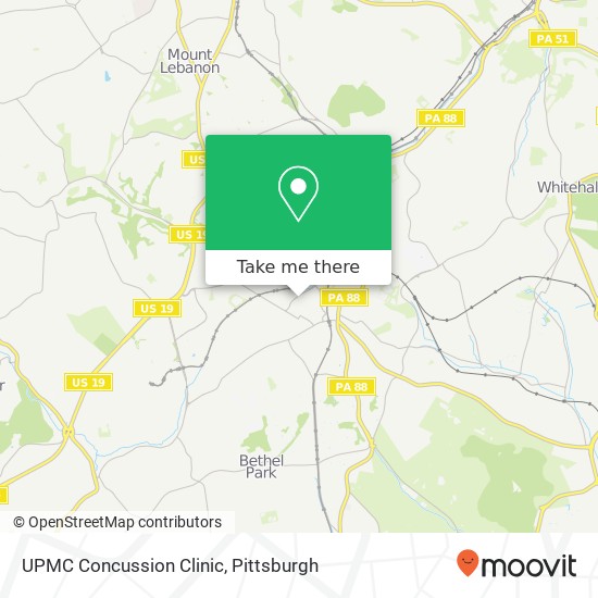 Mapa de UPMC Concussion Clinic