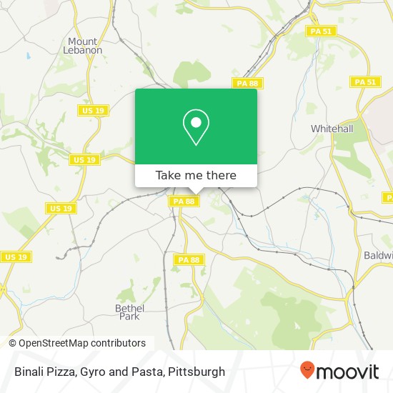 Binali Pizza, Gyro and Pasta map