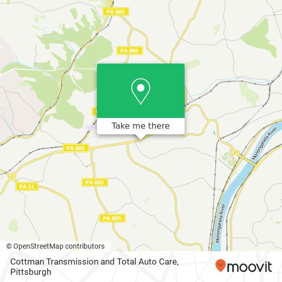 Cottman Transmission and Total Auto Care map