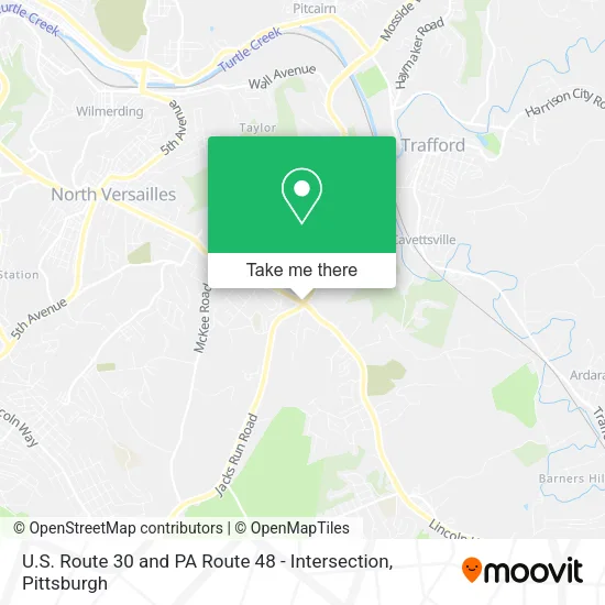 U.S. Route 30 and PA Route 48 - Intersection map