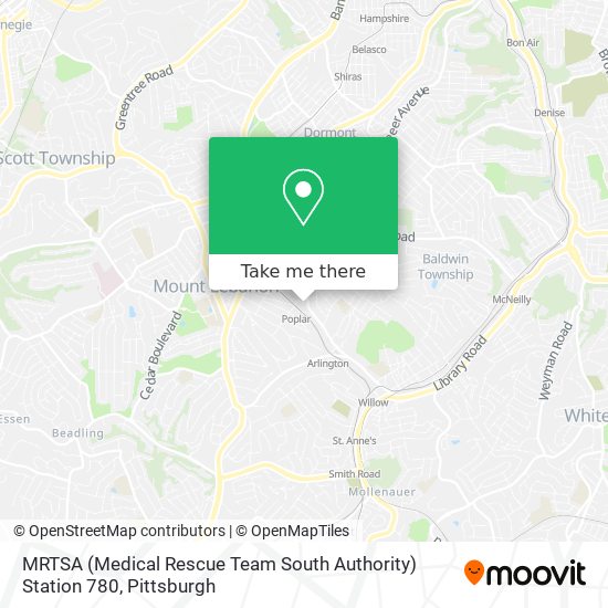 Mapa de MRTSA (Medical Rescue Team South Authority) Station 780