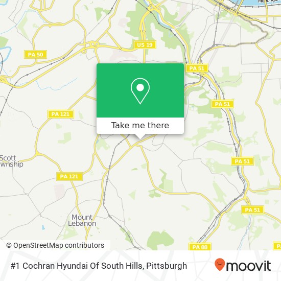 Mapa de #1 Cochran Hyundai Of South Hills