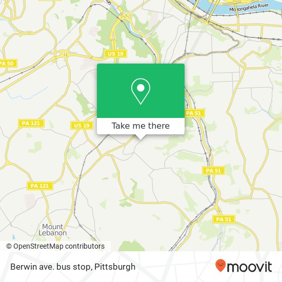 Berwin ave. bus stop map