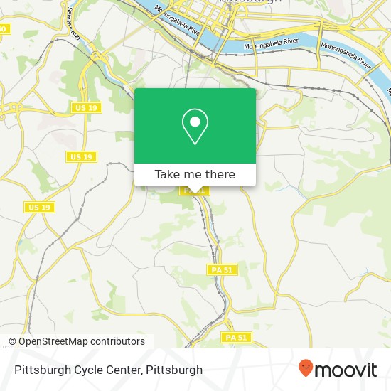 Pittsburgh Cycle Center map