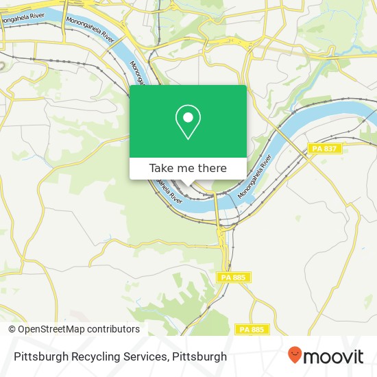 Pittsburgh Recycling Services map