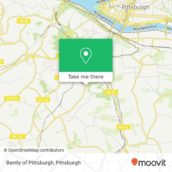 Mapa de Bently of Pittsburgh