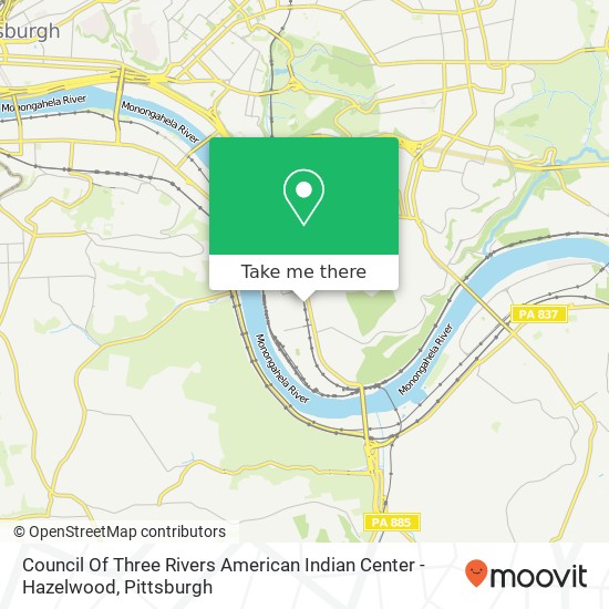 Council Of Three Rivers American Indian Center - Hazelwood map