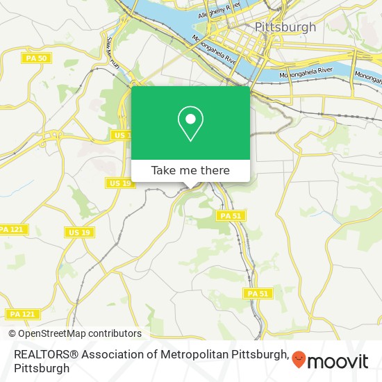 REALTORS® Association of Metropolitan Pittsburgh map