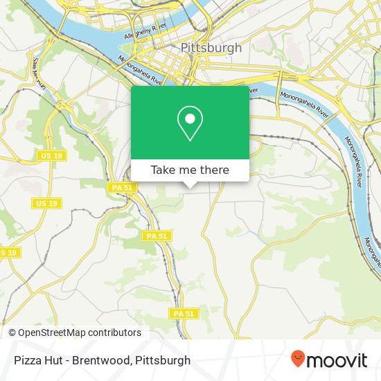 Pizza Hut - Brentwood map